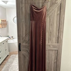 Revelry Dusty Rose Billie Velvet Dress